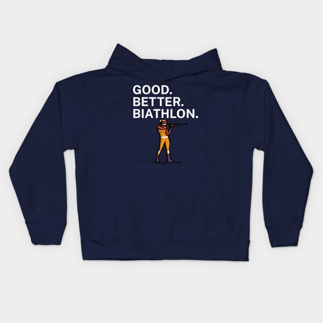 Good Better Biathlon Kids Hoodie by maxcode